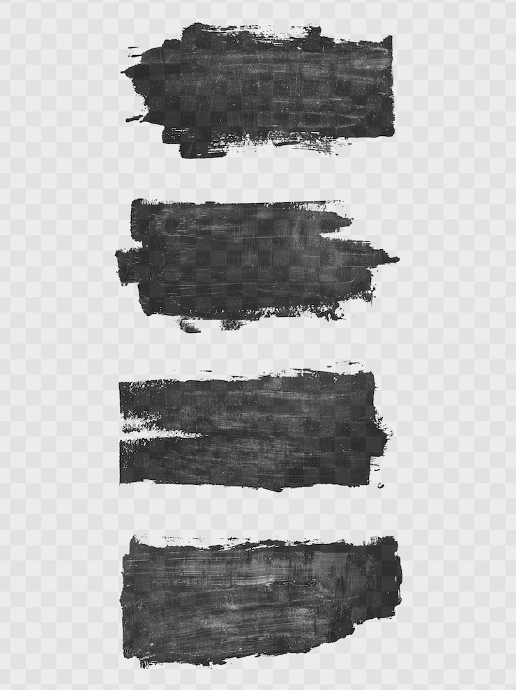 PSD a bold abstract black brushstroke on a white background