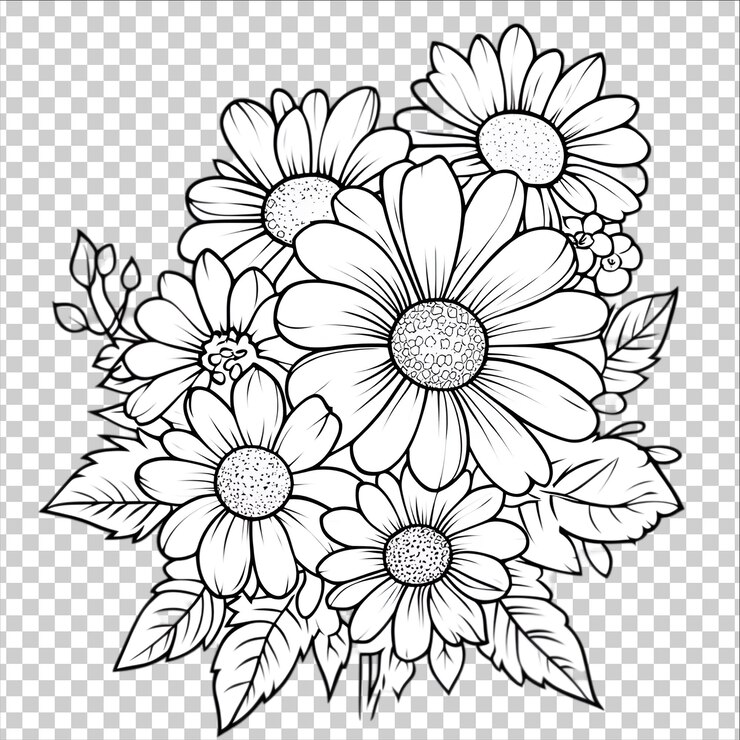 PSD a bouquet of flowers on a transparent background