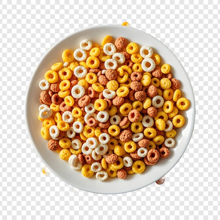 PSD a bowl of cereal with the cereals on it