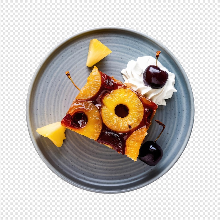 PSD a bowl of food with a cherry and a cherry on it