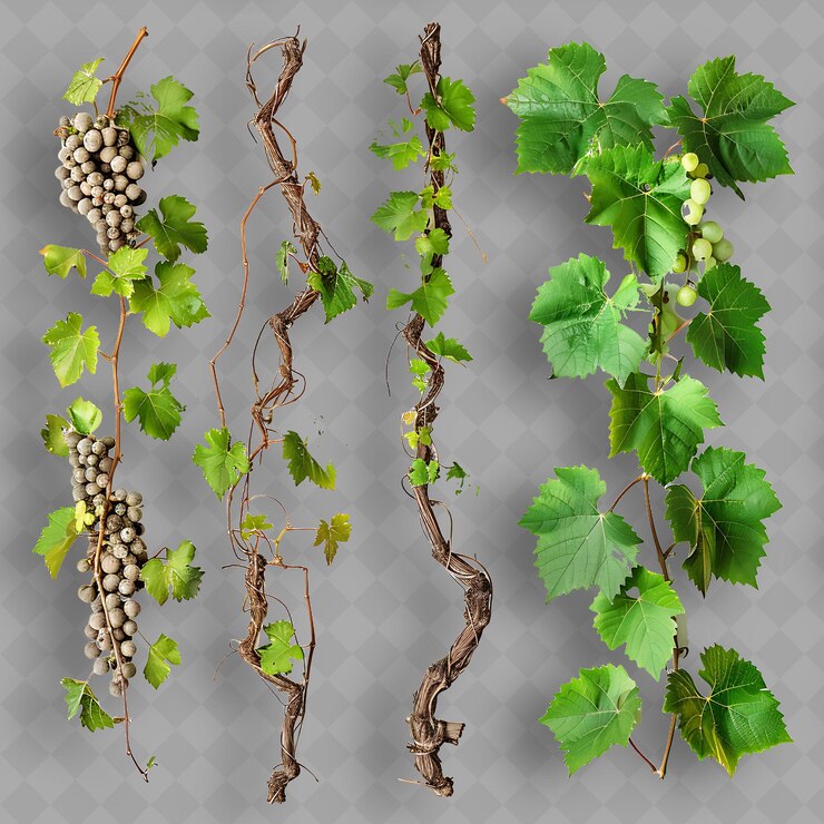 PSD a bunch of grapes are shown with a white background