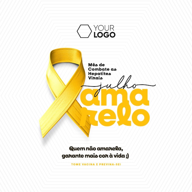 A campanha de julho contra a hepatite viral de fundo branco