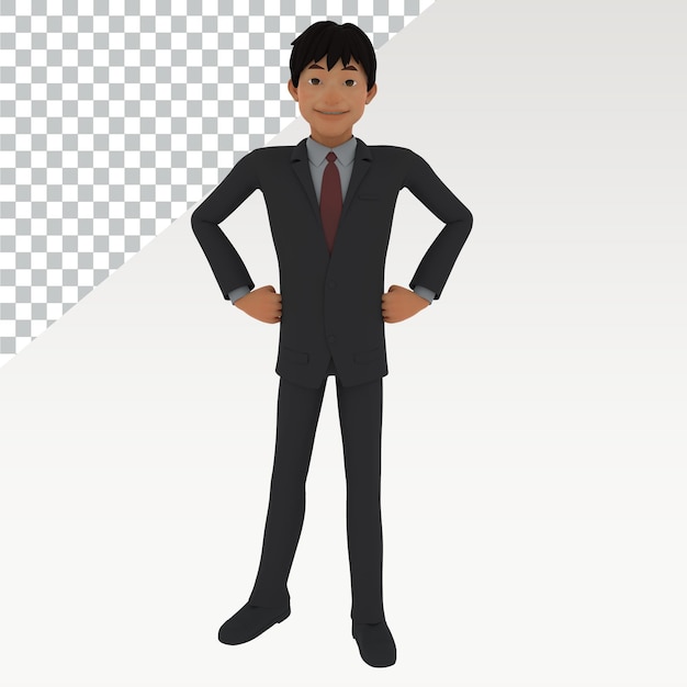 a cartoon character with his hands on his hips