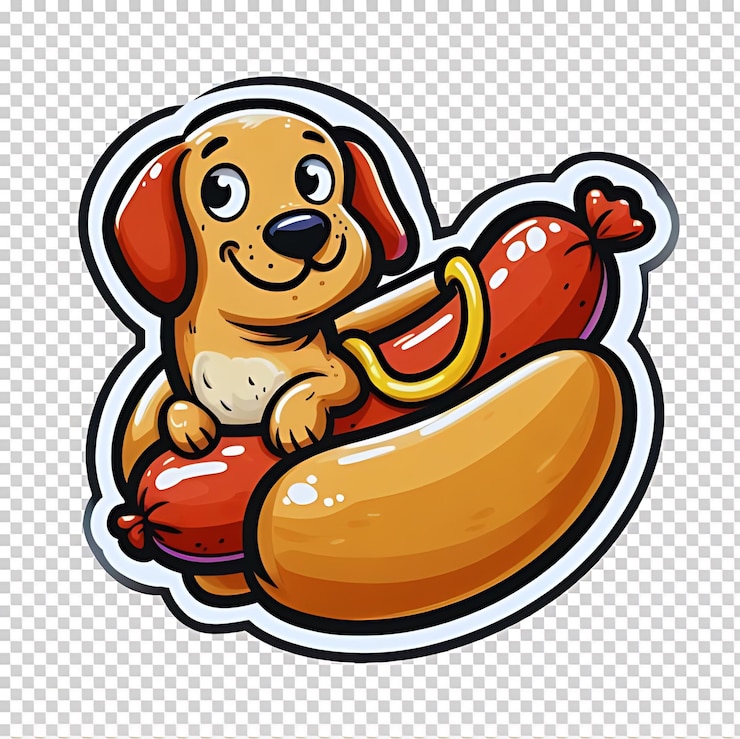 PSD a cartoon dog with a bone and a dog on it
