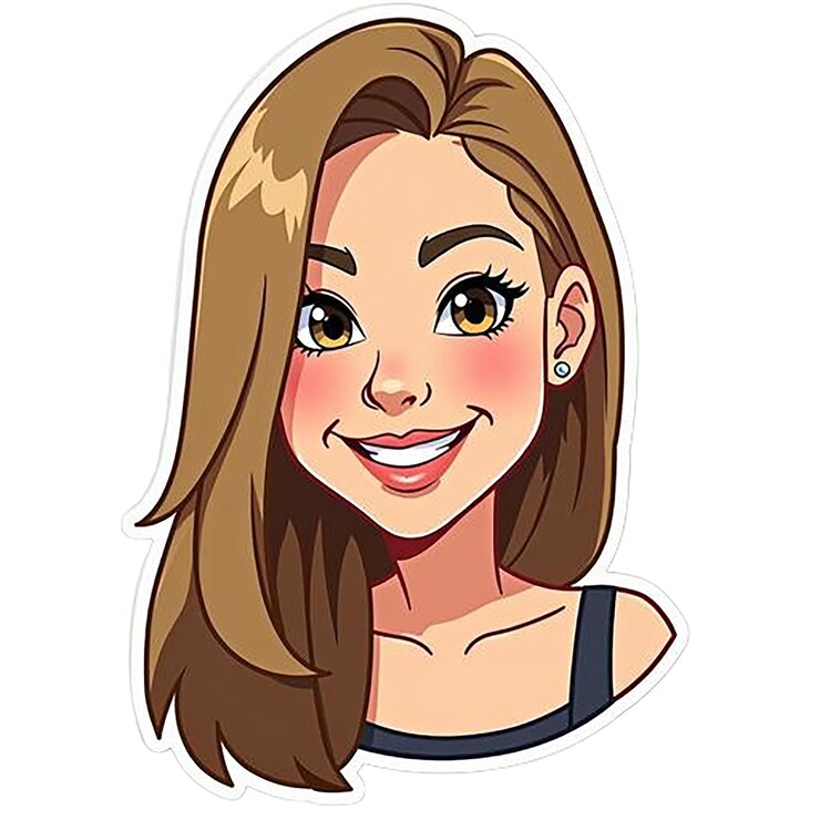 PSD a cartoon drawing of a girl with a pencil in her hand