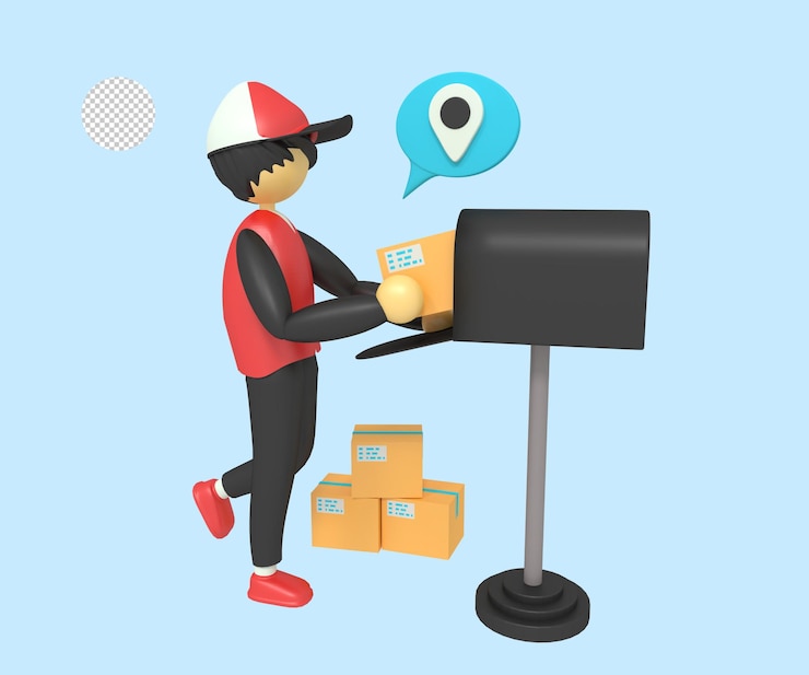 PSD a cartoon illustration of a mailbox with a sticker that says'i'm a mailman '