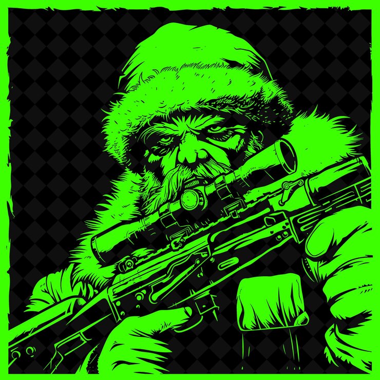 PSD a cartoon of a gorilla holding a gun in his hand