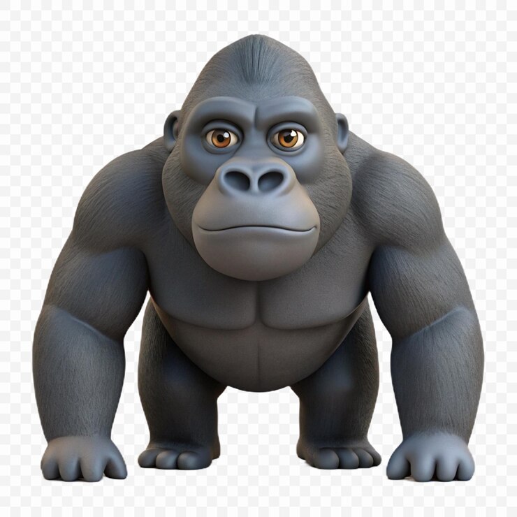 PSD a cartoon of a gorilla that is standing up
