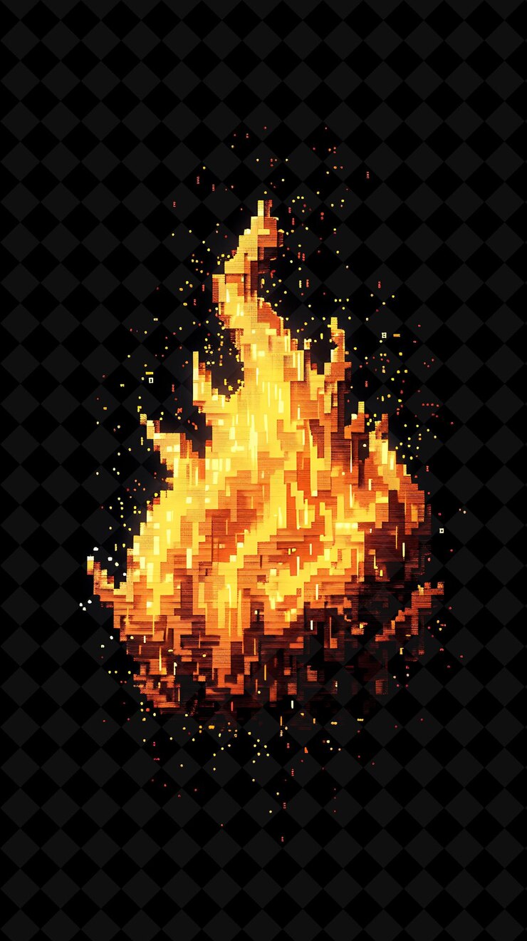 PSD a chama do fogo com um fundo preto