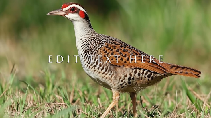 PSD a chestnutbanded partridge standing in grass
