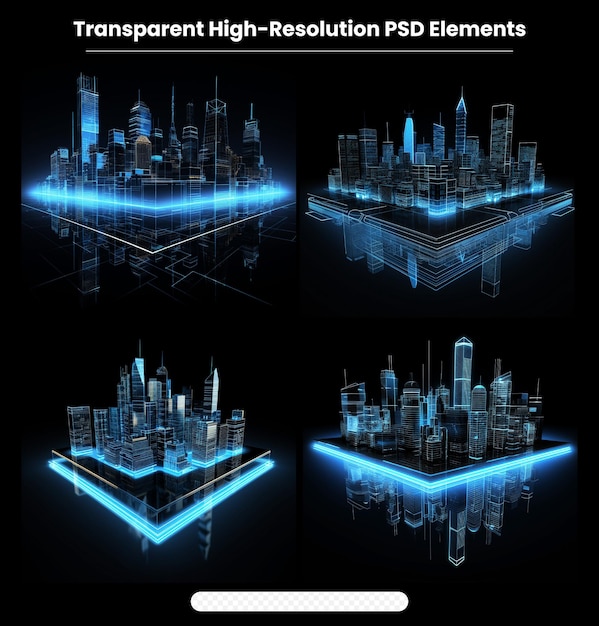 PSD a cidade inteligente do ciberespaço e do metaverso de dados digitais futuristas e tecnológicos