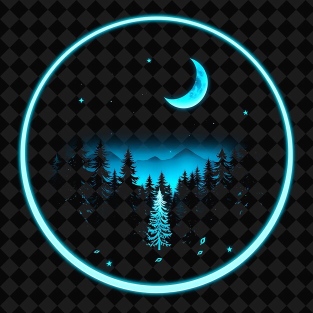 a circle of trees with a moon and a place for your text