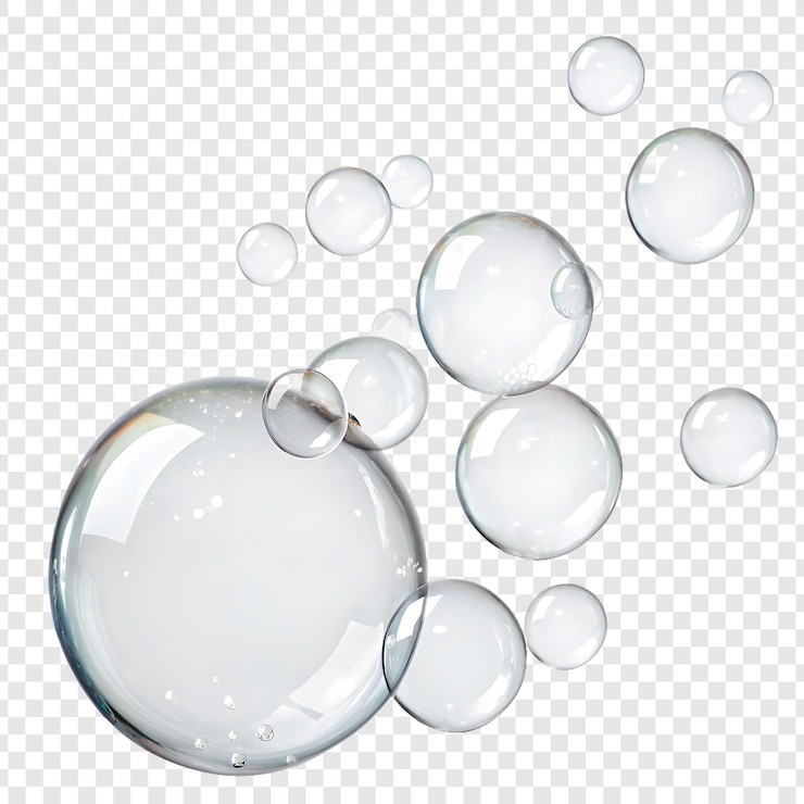 PSD a clear bubble of soap bubbles is shown on a transparent background