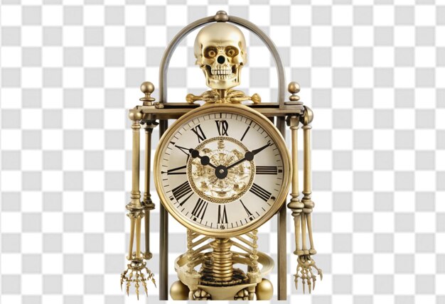 a clock with a skull and the numbers 1 and 3 on it