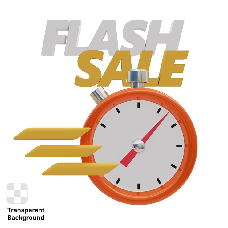 PSD a clock with the word flash on it