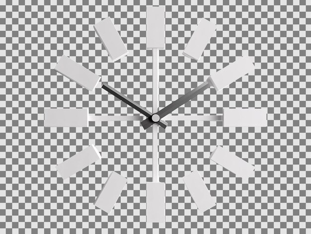 a clock with white rectangular objects