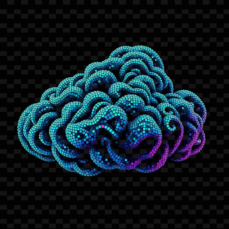 PSD a cloud with colorful lines on the top