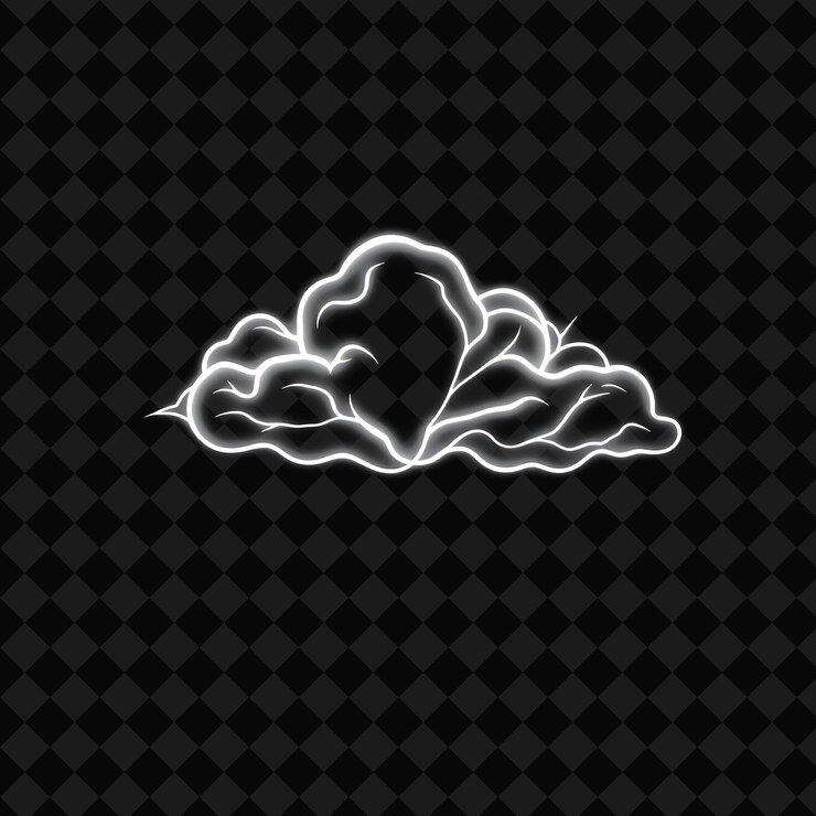 PSD a cloud with the words cloud on the black background