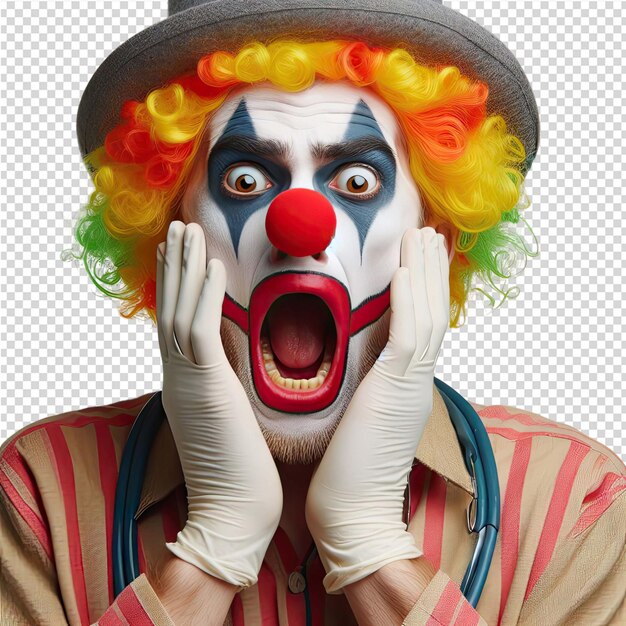 PSD a clown with a clown face and a mask on his face