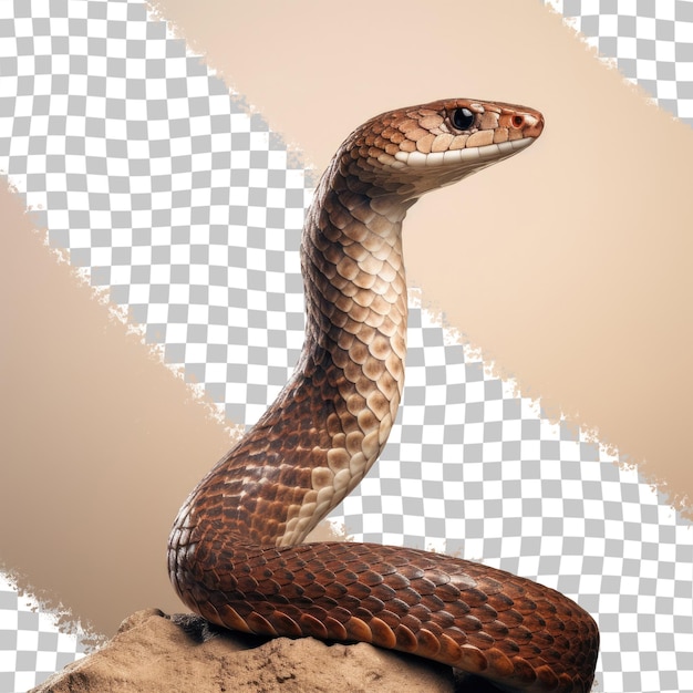 PSD a cobra cuspidora de javan, também conhecida como cobra indonésia, fotografada em um fundo transparente