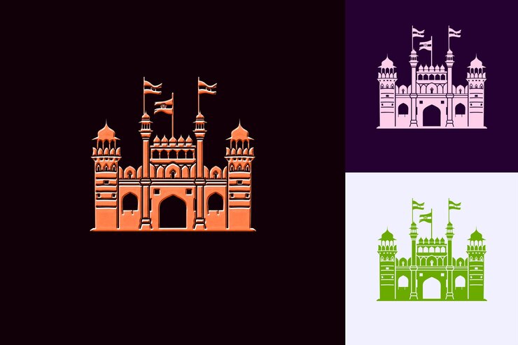 PSD a collage of three different images including a castle