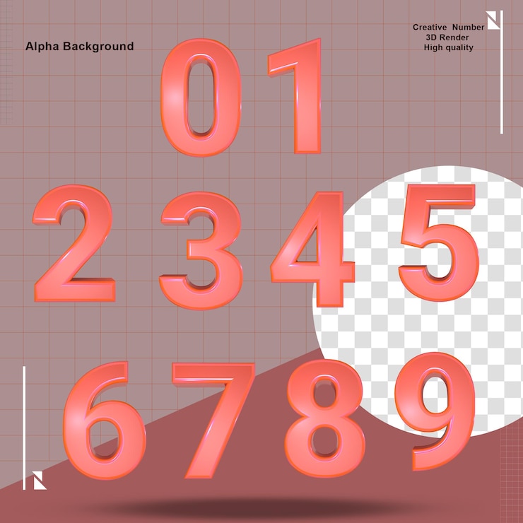 PSD a collection number of number 0 to 9