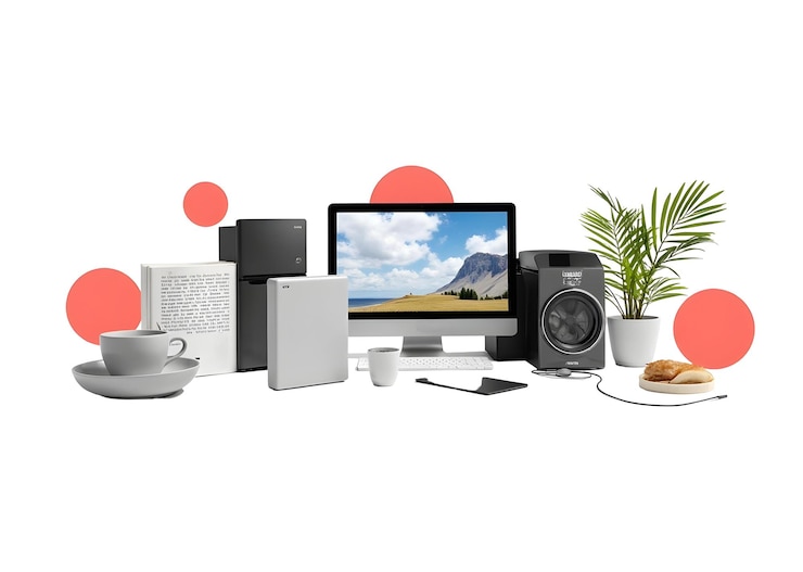 PSD a collection of appliances including one that says quot the refrigerator is white quot