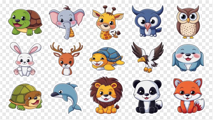 PSD a collection of cute animals including animals and animals
