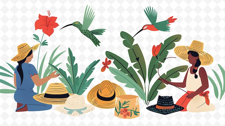 PSD a collection of flowers including a bird and a flower