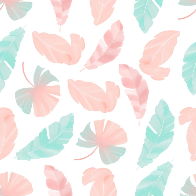 a colorful background with different colored leaves and a pink flower