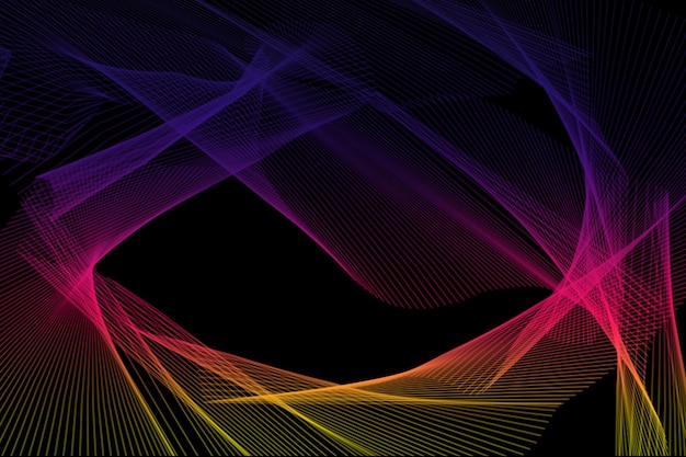 a colorful image of lines and lines with a black background