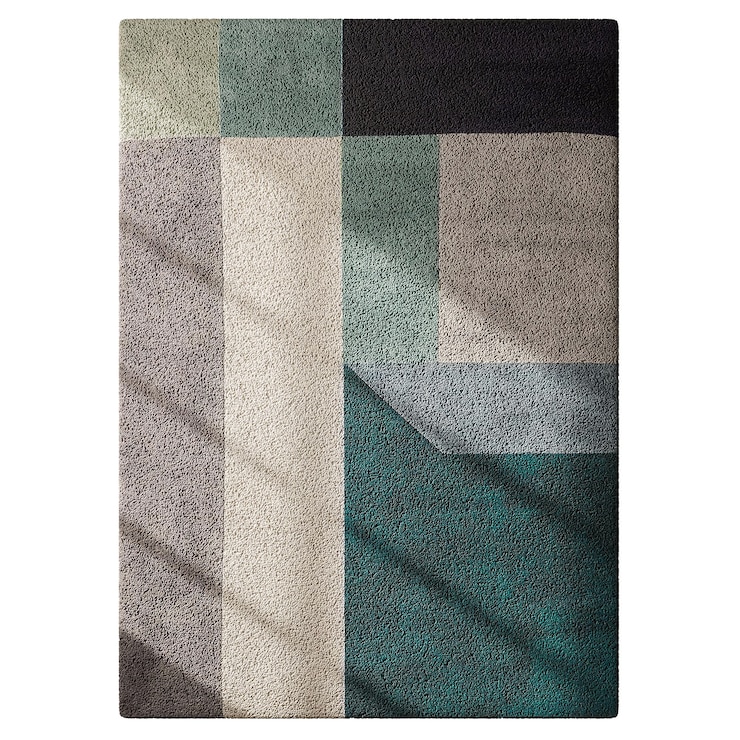 PSD a colorful rug with a pattern of squares and stripes