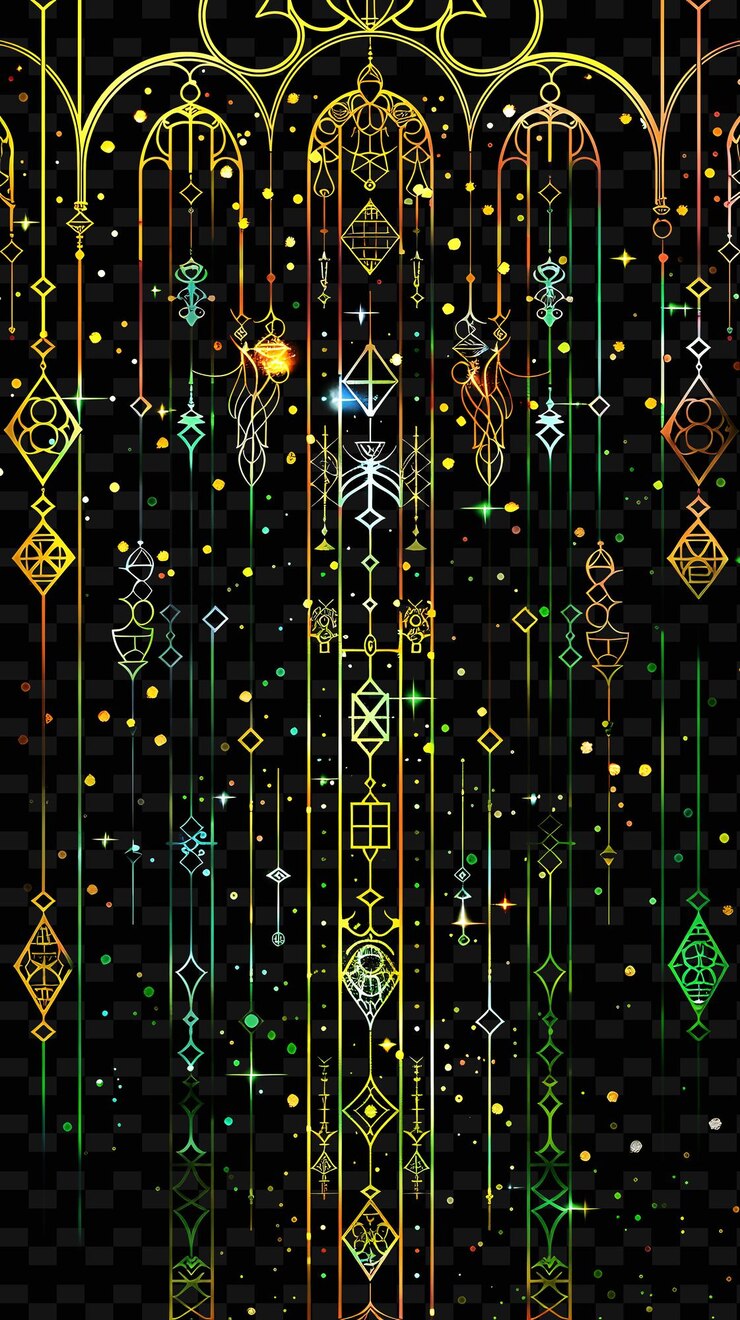 PSD a colorful wall with a glowing design of a glowing star