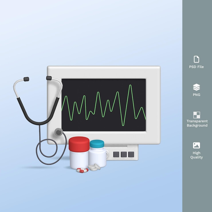 PSD a computer monitor cardiogram and medical stuff