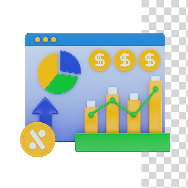 a computer screen with a chart and a dollar symbol on it.