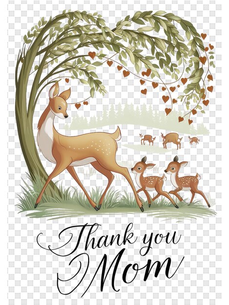 PSD a deer with the words thank you on it