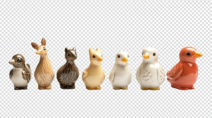 PSD a delicate collection of small ceramic animal figurines perfect for home decor gift giving or collecting