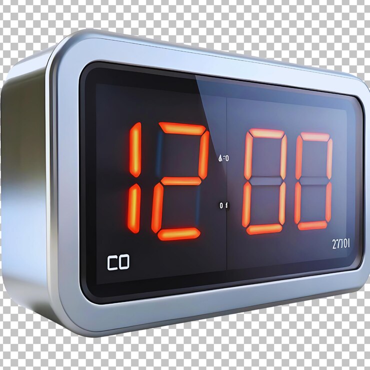 PSD a digital clock with the time of 12 00