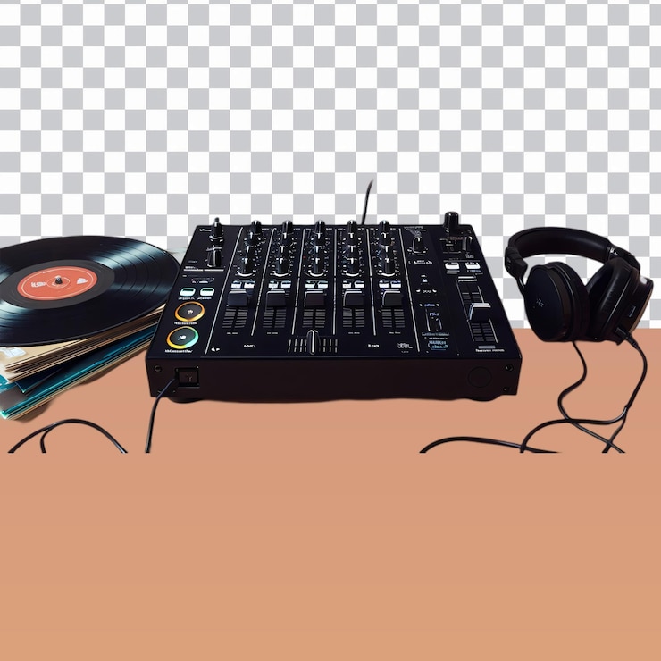 PSD a dj mixer isolated on transparent background