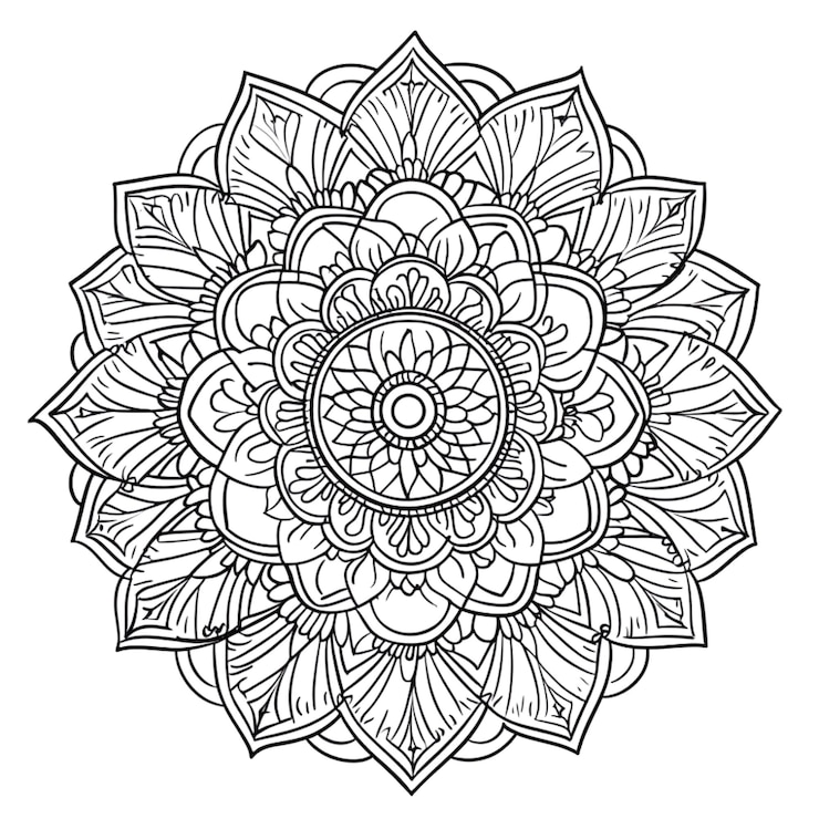 PSD a drawing of a mandala with a design that says  mandalas