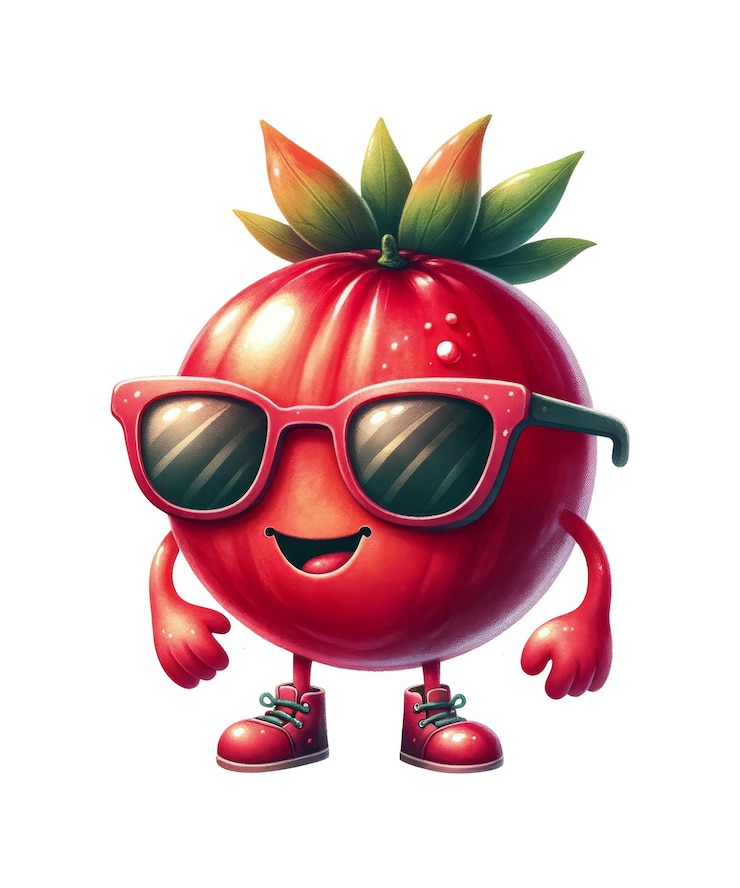 PSD a drawing of a pomegranate with sunglasses and sunglasses