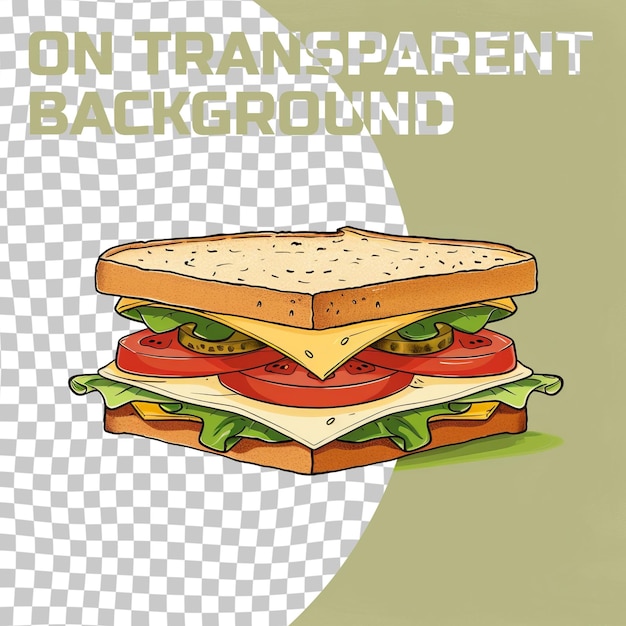 PSD a drawing of a sandwich with a picture of a sandwich on it