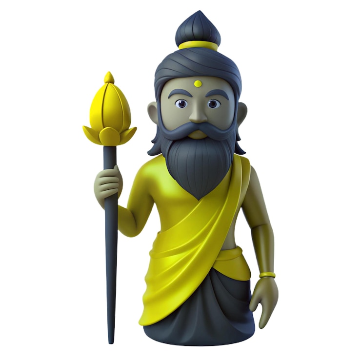 PSD a figurine of a god holding a spear