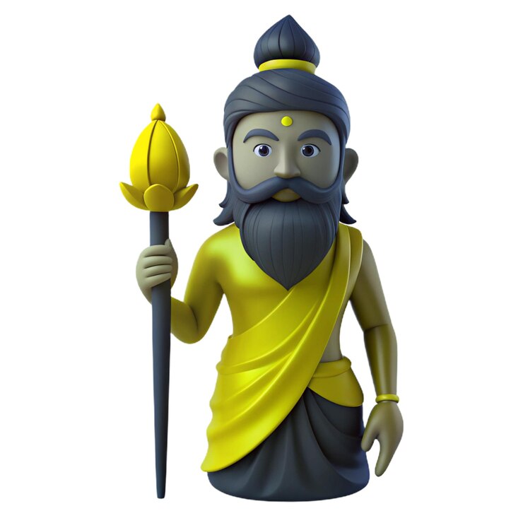 PSD a figurine of a god holding a spear