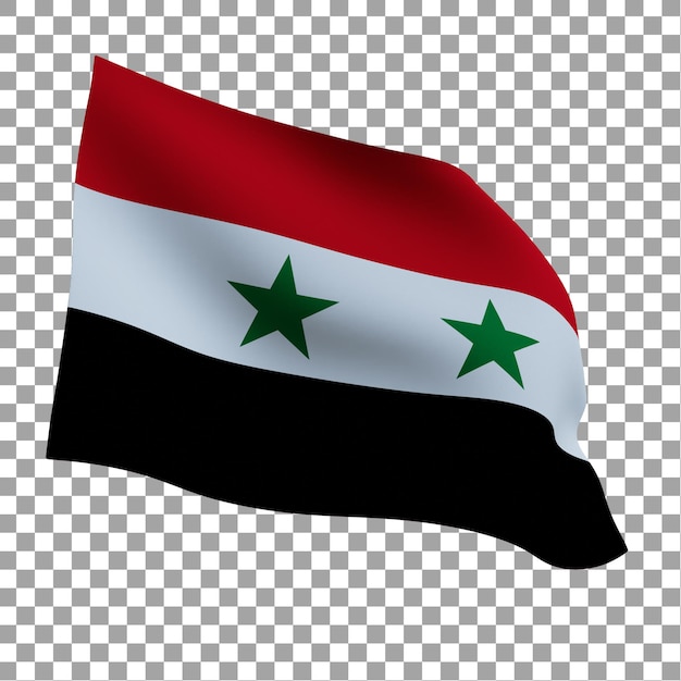 A flag of syria with the number 2 on it.