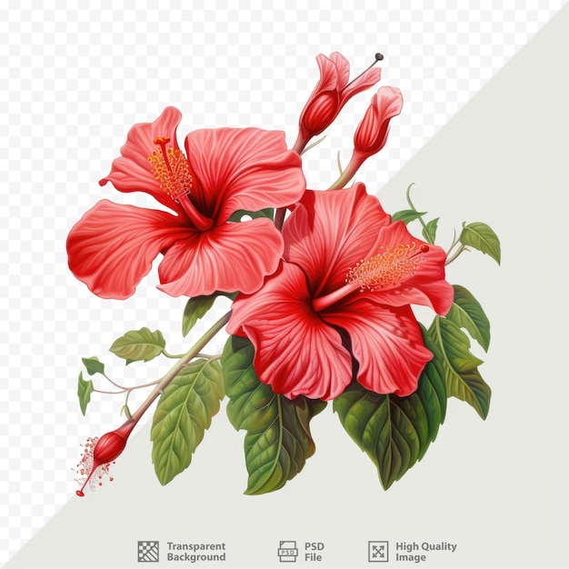 PSD a flor nacional da malásia é um hibisco vermelho