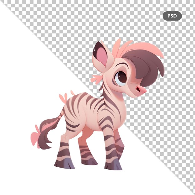 PSD a foto de uma zebra bonitinha com a foto de um pequeno pônei