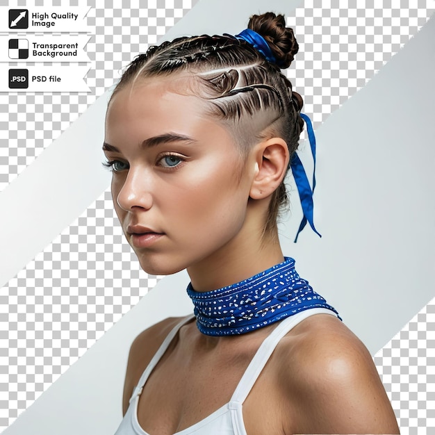 PSD a girl with braided hair wearing a blue headband