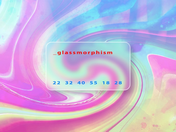 PSD a glass display shows a colorful image of a rainbow colored liquid