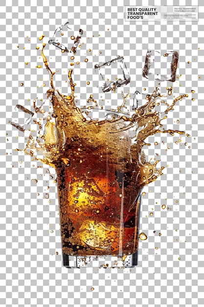 a glass of beer with a splash of ice and a splash of ice